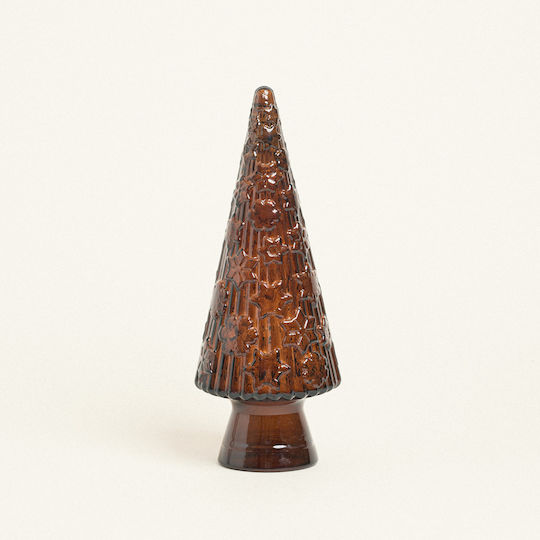 Christmas Decorative Glass Tree 34cm Brown
