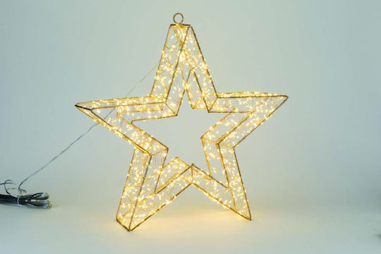 JK Home Decoration Weihnachtlicher Dekorativer Stern Metallisch Gold 58x8x58cm 1Stück