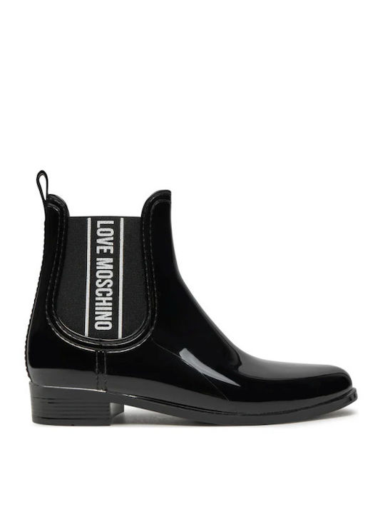 Moschino Damen Gummistiefel Schwarz