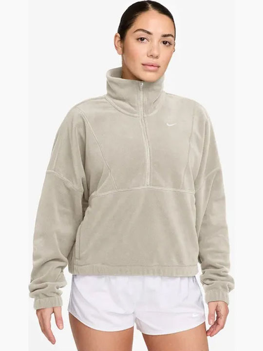 Nike One Thermafit Μακρύ Γυναικείο Φούτερ Λευκό