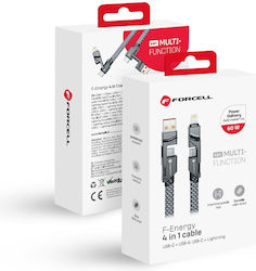 Forcell Cablu USB la Type-C / Lightning 1m