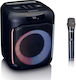 Lenco Karaoke Speaker With Wireless Microphone And Black Lighting Effects