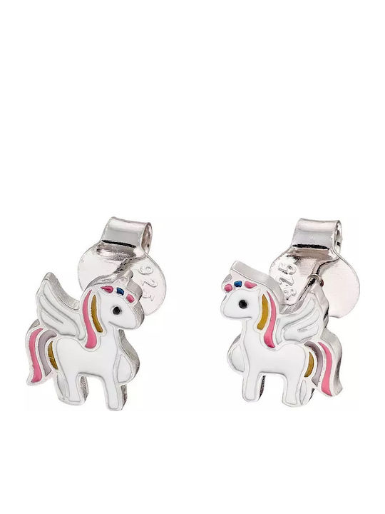 Oxzen Unicorn Kids Earrings Studs Unicorns from Silver