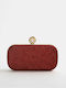 Τσαντάκι Clutch Ανάγλυφο Glitter Κόκκινο Κόκκινο