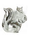 Zen Collection Weihnachtliche Keramisch Figur Eichhörnchen Silber 12x12x6cm