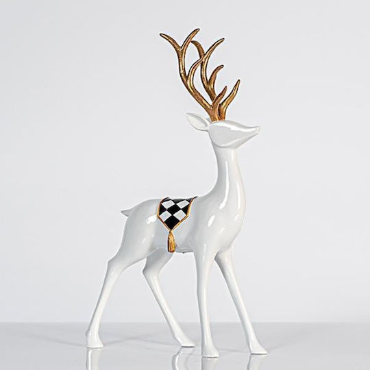 Beauty Home Figurină De Crăciun Ren Albă Înălțime 33cm Ren