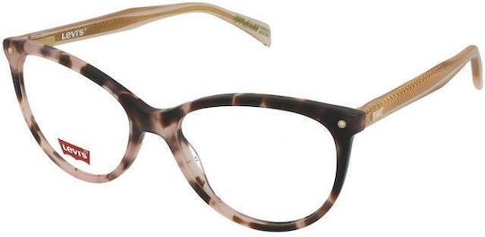 Levi's Women's Acetate Skeleton Structure Cat Eye Brown LV 5068 HT8