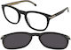 Boss Plastic Eyeglass Frame with Clip On Black
