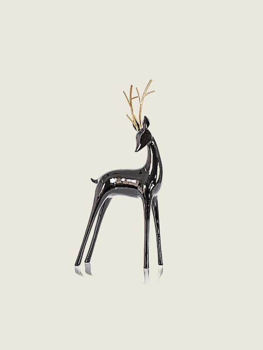 Beauty Home Christmas Ceramic Figure Deer Black Height 40cm