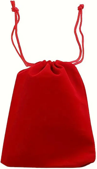 Panora Fabric Christmas Pouch for Gift Red 9x12cm.