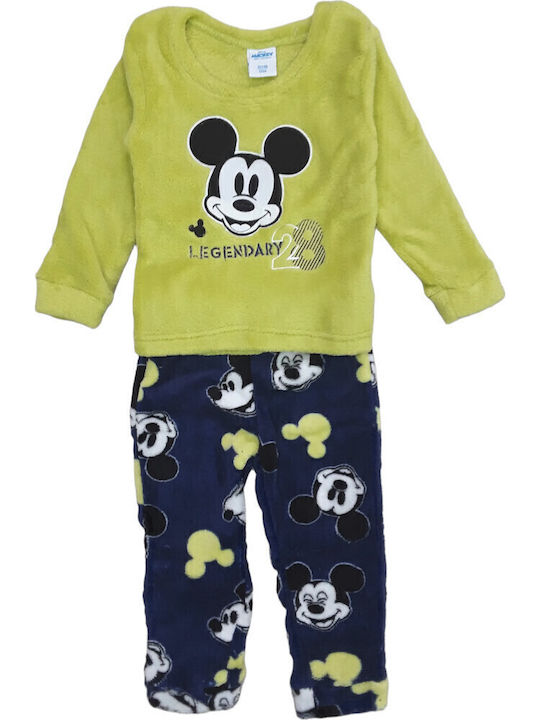 Disney Pijama pentru copii De iarnă Coral Lime Mickey