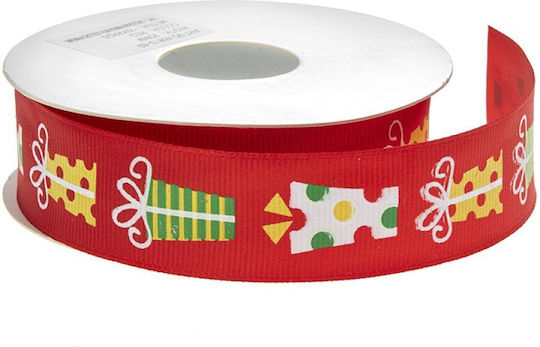 Grosgrain Ribbon Gift Design Red 25mm 9.5 meters