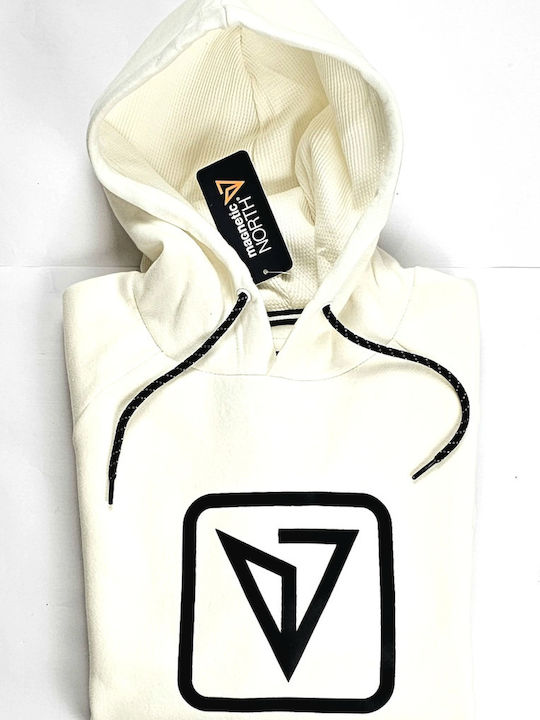 Magnetic North Sweatshirt with Hood White