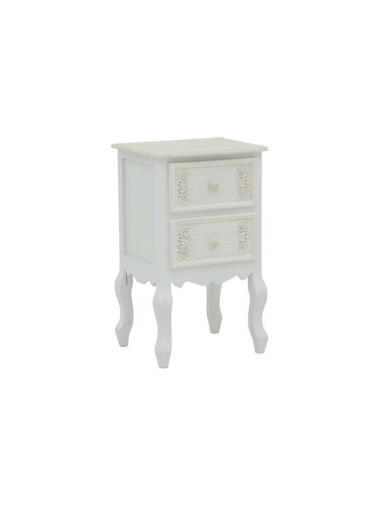 Pazlen Wooden Chest of Drawers Λευκή Αντικέ 40x45x65cm