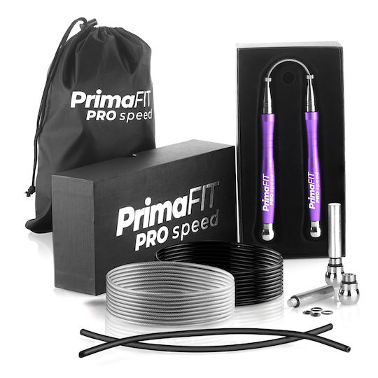 PrimaFit Скоково въже Скоростно с Тегло 3м Лилав с Регулируема дължина