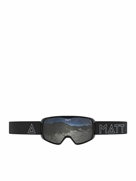 Matt Ski- & Snowboardbrille Erwachsene Schwarz mit Linse in Schwarz Farbe