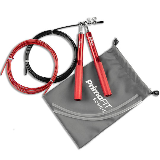 PrimaFit Springseil Fitness 3m Rot mit einstellbarer Länge