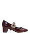 Pumps mit Riemchen Burgundisch