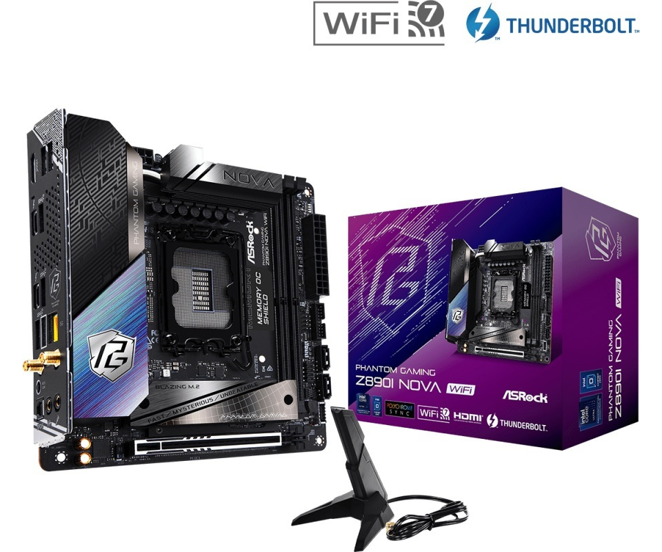 ASRock Phantom Gaming Z890I Nova WiFi Motherboard Mini ITX με Intel 1851 Socket