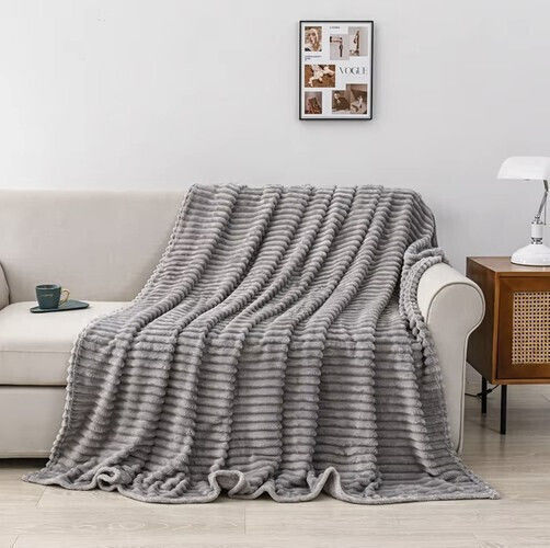 Ruhhy Samtige Decke Einzeln 160x200cm Grau
