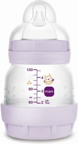 Mam Plastic Baby Bottle Easy Start Anti-Colic with Silicone Nipple for 0+, 0+ m, months Lilac 130ml