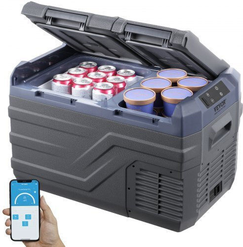Vevor Преносим Хладилник 25л Капацитет 100-240V / 12V / 24V Сив