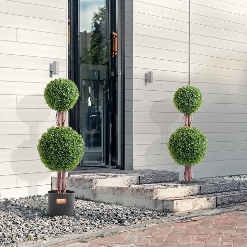 Künstlicher Baum für den Außenbereich Buxus (Gewöhnlicher Buchsbaum) Grün 91.44cm 2Stück Vevor
