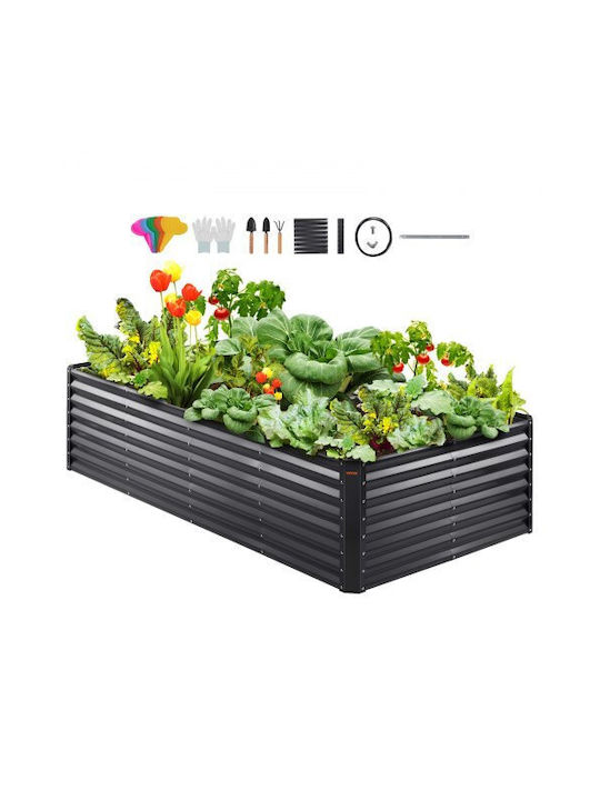 Vevor Γλάστρα Μεταλλική Σκούρο Γκρι 240x120x60εκ.