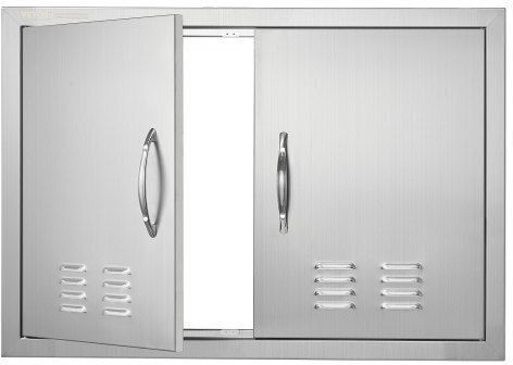 Πόρτα Bbq Vevor 762x533mm Ανοξείδωτη Διπλή Χερούλια & Αεραγωγούς Smmbscjmys30npmwov0