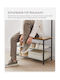 Entry Furniture with Hanger / Shoe Rack / Wardrobe & Bench Walnut and Black 32x70x177cm