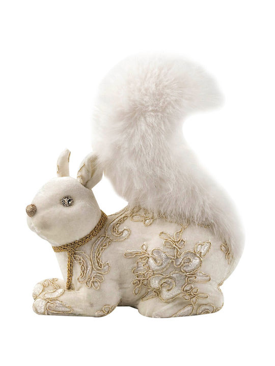 Lianos Christmas Plush Figure Squirrel White Height 24cm Decorative