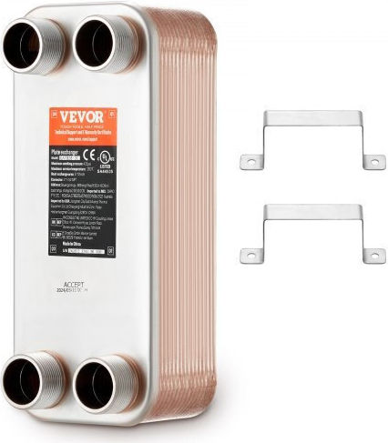 Εναλλάκτης Θερμότητας Vevor 30 Πλακών 5"x12" Ανοξείδωτος Χάλυβας 316l Qhbshrq51230hdk92v0