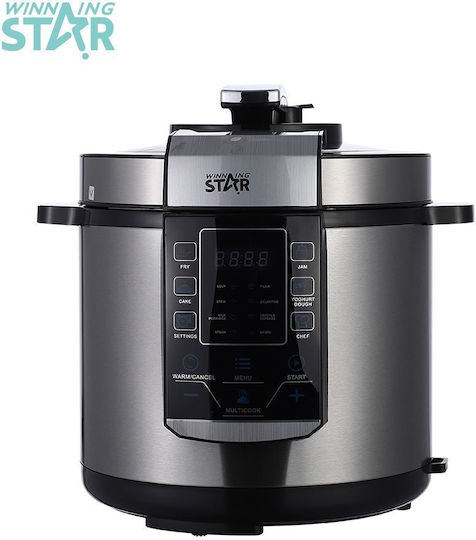 Winning Star ST-9303 Πολυμάγειρας 1000W με Χωρητικότητα 6lt Ασημί