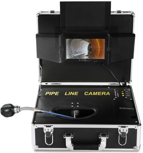 Professional Endoscope Inspection Camera 7” Hd Color Monitor 20 M Length Ip68 12 X Led 6 H Battery Working Time
