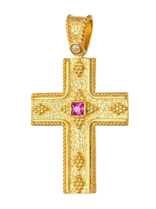 Dio Jewellery Lab Γυναικείος Βυζαντινός Σταυρός από Επιχρυσωμένο Ασήμι χωρίς Αλυσίδα