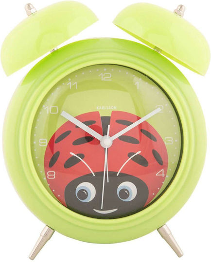 Ρολόι Επιτραπέζιο Ξυπνητήρι Παιδικό Peekaboo Ladybug Ka5980gr 15,2x6,5x18,2cm Multi-green Karlsson Πλαστικό
