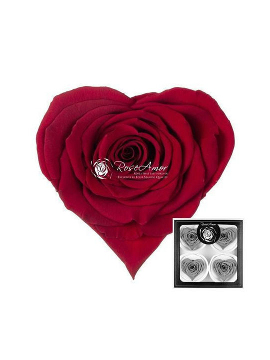 Preserved Roses Corazon Bella Red 01 4 Pcs