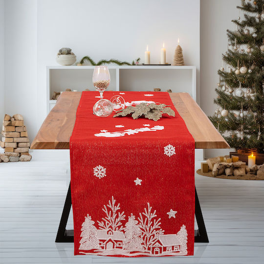 Ilis Home Christmas Tablecloth Runner Red L40xW170cm.