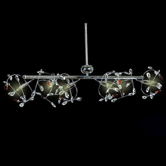 Hängelampe Silber mit Kristallen 296x296cm.