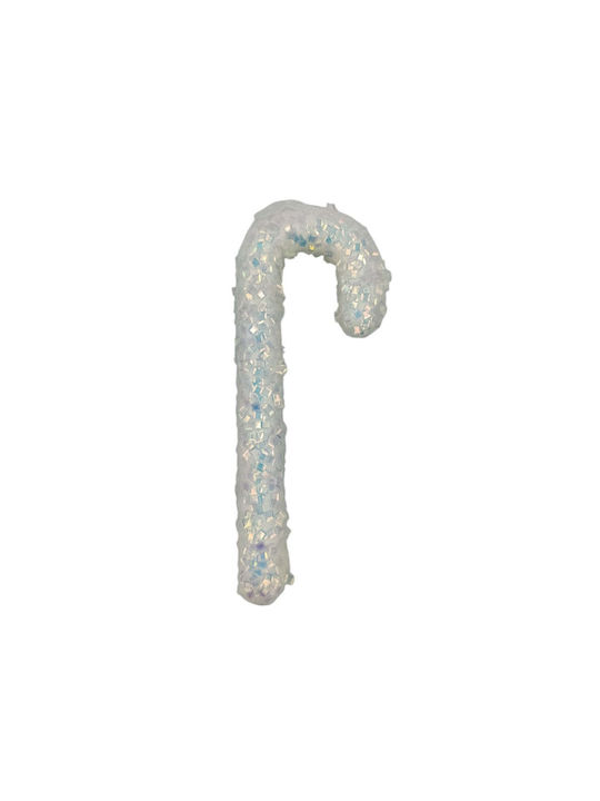 Hanging Ornament Cane Plastic with Glitter