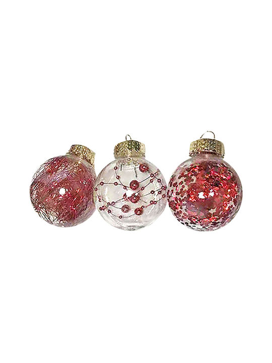 Hanging Ball Ornament Ornament Red 8cm Set 6pcs