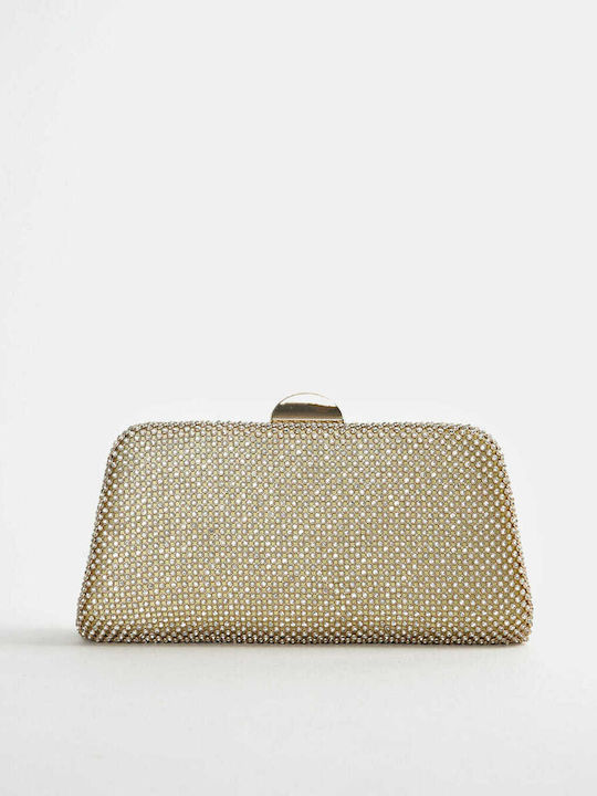 Strass Bag with Metallic Handle Gold Gold