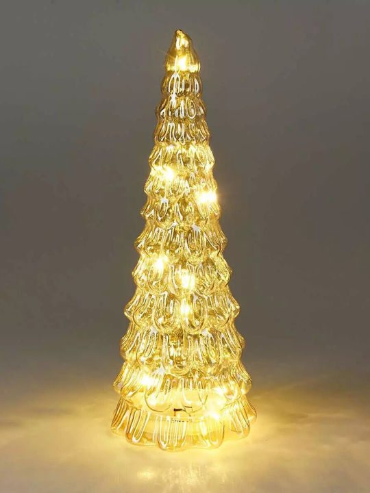 Christmas Decorative Illuminated Glass Tree 38cm Battery Gold