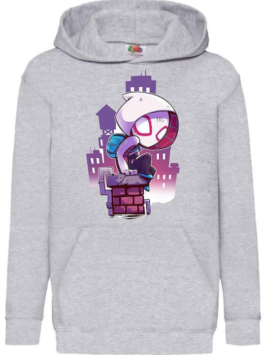 Kids Hoodie Sweatshirt Marvel Comics Tralala Spider Gwen Gray