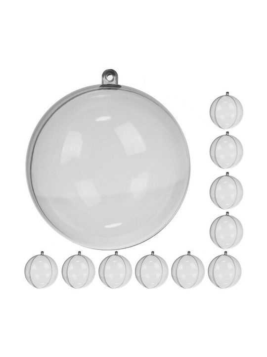 Hanging Ornament Set Plastic Transparent 10pcs