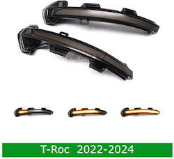 Carro 244065 Φλας Καθρέπτη Vw Volkswagen T-roc T Roc Troc 2022 2023 2024 Dynamic Led Smoke 2 Τεμάχια
