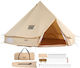 Vevor Σκηνή Camping Teepee Μπεζ 4 Εποχών για 12 Άτομα 700x700x350εκ.