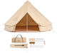 Vevor Σκηνή Camping Teepee Μπεζ 4 Εποχών για 4 Άτομα 300x300x200εκ.