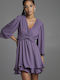 Mini Abendkleid mit Rüschen Amethyst Purple