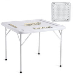 Klappbarer Mahjong-Tisch Vevor 4 Spieler Becherhalter & Chip-Tabletts Weiß Sdmjzbsdmngpt73zqv0